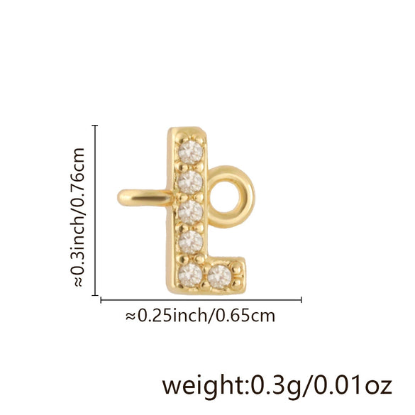 Diy Handmade Jewelry Copper Pendant With Inlaid Zircon And Double Hanging English Letters Electroplated 18K Gold For Necklace And Bracelet Accessories