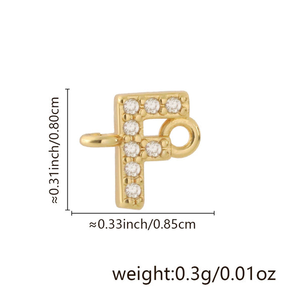 Diy Handmade Jewelry Copper Pendant With Inlaid Zircon And Double Hanging English Letters Electroplated 18K Gold For Necklace And Bracelet Accessories
