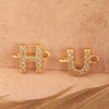 Diy Handmade Jewelry Copper Pendant With Inlaid Zircon And Double Hanging English Letters Electroplated 18K Gold For Necklace And Bracelet Accessories