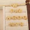 Diy Handmade Jewelry Copper Pendant With Inlaid Zircon And Double Hanging English Letters Electroplated 18K Gold For Necklace And Bracelet Accessories