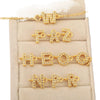 Diy Handmade Jewelry Copper Pendant With Inlaid Zircon And Double Hanging English Letters Electroplated 18K Gold For Necklace And Bracelet Accessories
