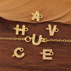 Diy Handmade Jewelry Copper Pendant With Inlaid Zircon And Double Hanging English Letters Electroplated 18K Gold For Necklace And Bracelet Accessories