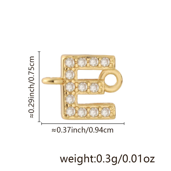Diy Handmade Jewelry Copper Pendant With Inlaid Zircon And Double Hanging English Letters Electroplated 18K Gold For Necklace And Bracelet Accessories