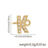 Diy Handmade Jewelry Copper Pendant With Inlaid Zircon And Double Hanging English Letters Electroplated 18K Gold For Necklace And Bracelet Accessories