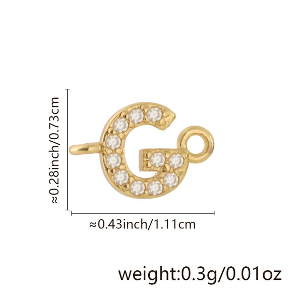 Diy Handmade Jewelry Copper Pendant With Inlaid Zircon And Double Hanging English Letters Electroplated 18K Gold For Necklace And Bracelet Accessories