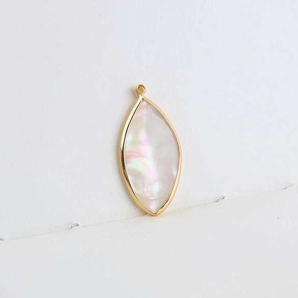 Diy Handmade Jewelry Material Asymmetrical Geometric Fantasy Imitation Shell Epoxy Round Water Drop Pendant Earrings Copperedged Minimalist
