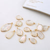 Diy Handmade Jewelry Material Asymmetrical Geometric Fantasy Imitation Shell Epoxy Round Water Drop Pendant Earrings Copperedged Minimalist