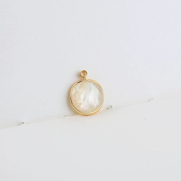 Diy Handmade Jewelry Material Asymmetrical Geometric Fantasy Imitation Shell Epoxy Round Water Drop Pendant Earrings Copperedged Minimalist