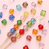 Diy Handmade Loose Beads Acrylic Material Round And Square Beads With Cut Diamond Crystal