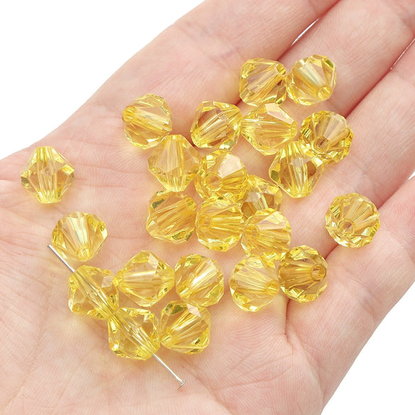 Diy Handmade Loose Beads Acrylic Material Round And Square Beads With Cut Diamond Crystal