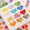 Diy Handmade Loose Beads Acrylic Material Round And Square Beads With Cut Diamond Crystal