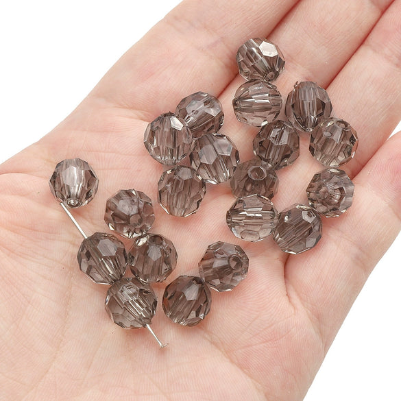 Diy Handmade Loose Beads Acrylic Material Round And Square Beads With Cut Diamond Crystal