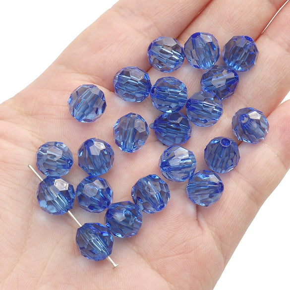 Diy Handmade Loose Beads Acrylic Material Round And Square Beads With Cut Diamond Crystal