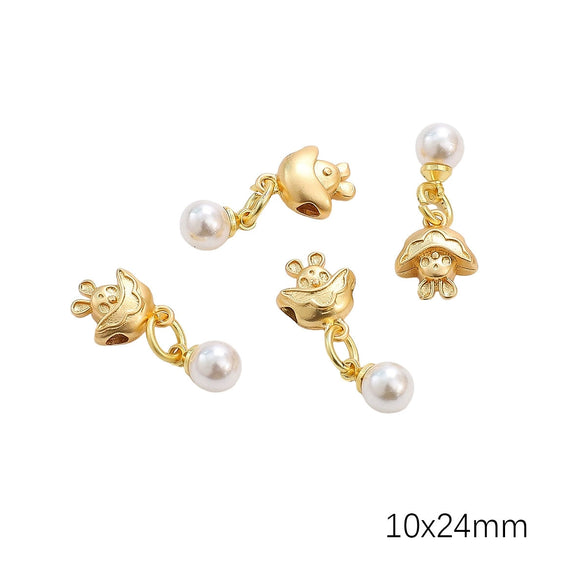 Diy Handmade Peanut Pendant Bracelet Necklace Loose Beads Accessories With Sand Gold Drop Oil Inlaid Glass Copper Material