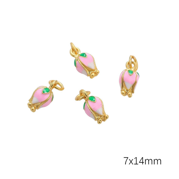 Diy Handmade Peanut Pendant Bracelet Necklace Loose Beads Accessories With Sand Gold Drop Oil Inlaid Glass Copper Material