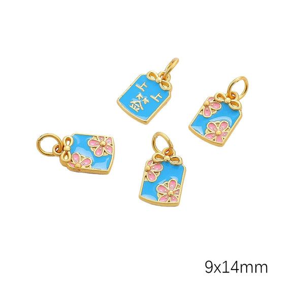Diy Handmade Peanut Pendant Bracelet Necklace Loose Beads Accessories With Sand Gold Drop Oil Inlaid Glass Copper Material