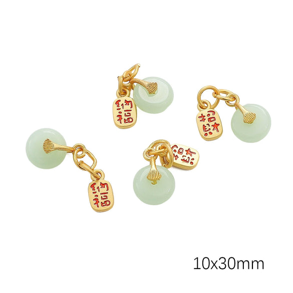 Diy Handmade Peanut Pendant Bracelet Necklace Loose Beads Accessories With Sand Gold Drop Oil Inlaid Glass Copper Material