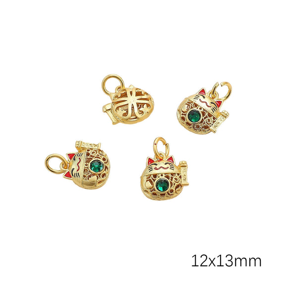 Diy Handmade Peanut Pendant Bracelet Necklace Loose Beads Accessories With Sand Gold Drop Oil Inlaid Glass Copper Material