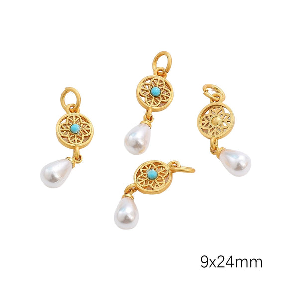 Diy Handmade Peanut Pendant Bracelet Necklace Loose Beads Accessories With Sand Gold Drop Oil Inlaid Glass Copper Material