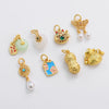 Diy Handmade Peanut Pendant Bracelet Necklace Loose Beads Accessories With Sand Gold Drop Oil Inlaid Glass Copper Material