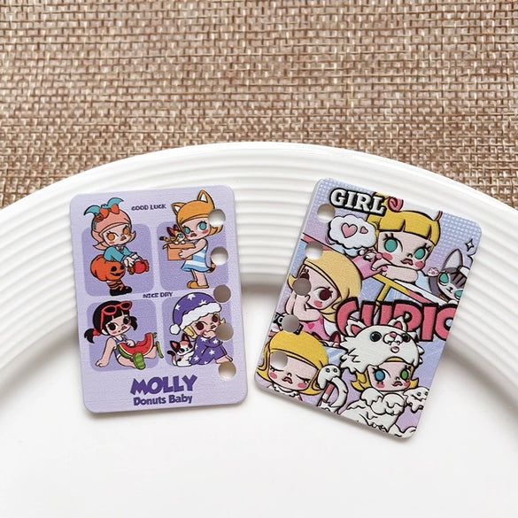 Diy Handmade Plastic And Resin Hanging Beads Accessories With Line Pattern And Cartoon Style