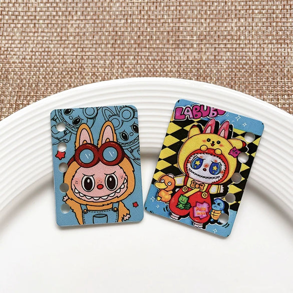 Diy Handmade Plastic And Resin Hanging Beads Accessories With Line Pattern And Cartoon Style