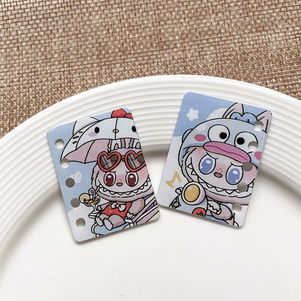 Diy Handmade Plastic And Resin Hanging Beads Accessories With Line Pattern And Cartoon Style