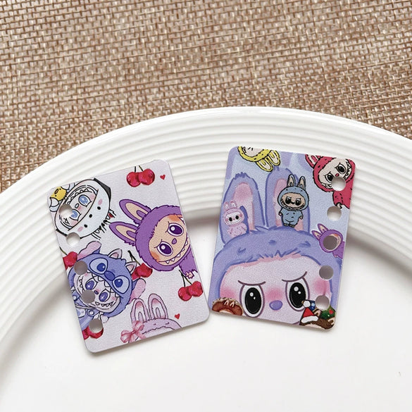Diy Handmade Plastic And Resin Hanging Beads Accessories With Line Pattern And Cartoon Style