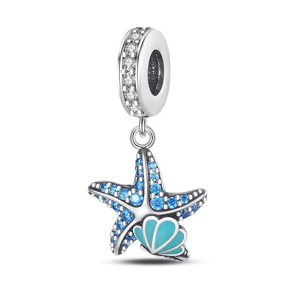 Diy Jewelry Accessories Beads Luminous Ocean Style Shell Crab Dolphin Starfish Turtle Pendant Silver Plated Dripping Oil Design