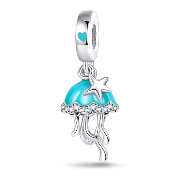 Diy Jewelry Accessories Beads Luminous Ocean Style Shell Crab Dolphin Starfish Turtle Pendant Silver Plated Dripping Oil Design