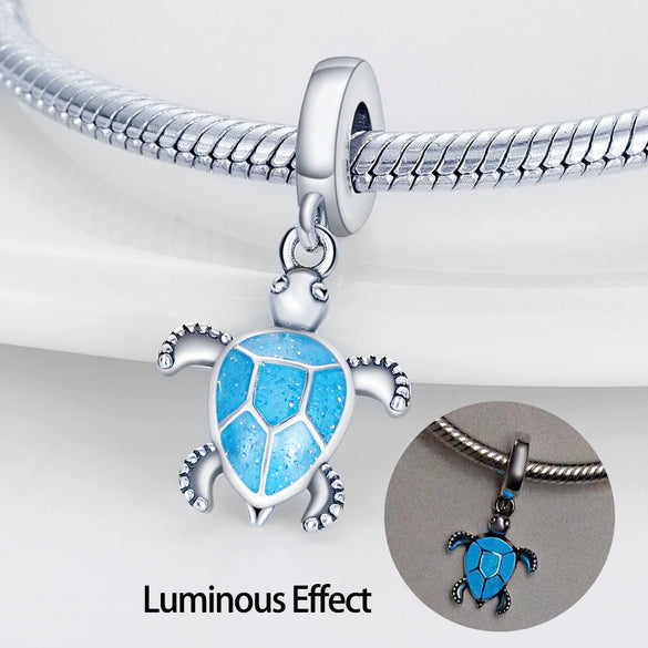 Diy Jewelry Accessories Beads Luminous Ocean Style Shell Crab Dolphin Starfish Turtle Pendant Silver Plated Dripping Oil Design