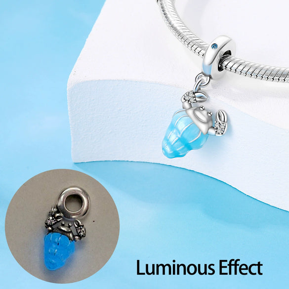 Diy Jewelry Accessories Beads Luminous Ocean Style Shell Crab Dolphin Starfish Turtle Pendant Silver Plated Dripping Oil Design