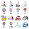 Diy Jewelry Accessories Bracelet Copper Silver Plated Romantic World Tour Car Hot Air Balloon Charm Beads Dripping Oil