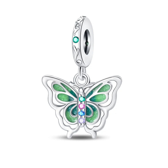 Diy Jewelry Accessories Bracelet Luminous Butterfly Firefly Elk Charm Beaded Silver Plated Dripping Oil