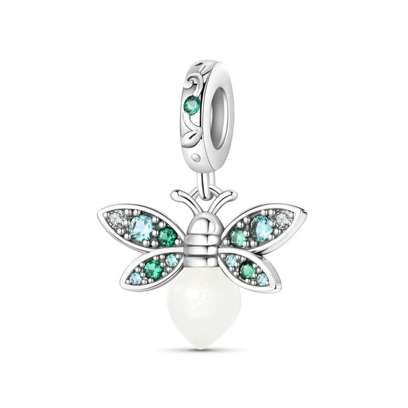 Diy Jewelry Accessories Bracelet Luminous Butterfly Firefly Elk Charm Beaded Silver Plated Dripping Oil
