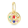 Diy Jewelry Accessories Bracelet Silver Plated Color Disc Oil Painting Hand Pendant