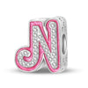 Diy Jewelry Accessories Bracelet Silver Plated Copper With English Letter Hanging Beads And Dripping Oil Design