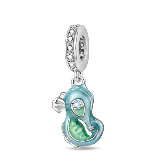 Diy Jewelry Accessories Bracelet Silver Plated Original Design Dripping Oil Turtle Seahorse Charm Beads