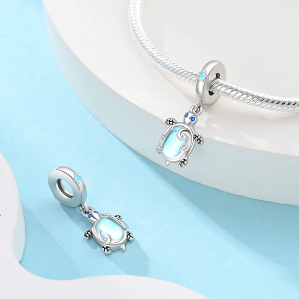 Diy Jewelry Accessories Bracelet Silver Plated Original Design Dripping Oil Turtle Seahorse Charm Beads