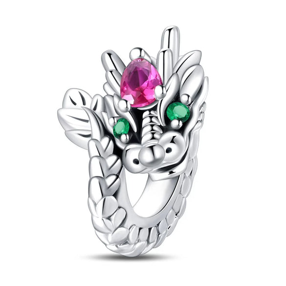 Diy Jewelry Accessories Bracelet Silver Plated 925 Silver Charm Beads With Dragon Zodiac Animal Original Design And Dripping Oil Treatment