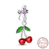 Diy Jewelry Accessories Bracelet 925 Sterling Silver Charm With Plant Butterfly Tulip Sunflower Cherry Bead And Dripping Oil Design