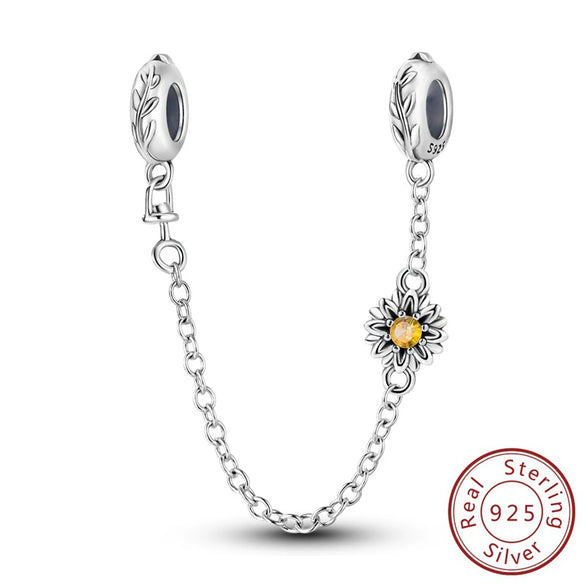 Diy Jewelry Accessories Bracelet 925 Sterling Silver Charm With Plant Butterfly Tulip Sunflower Cherry Bead And Dripping Oil Design