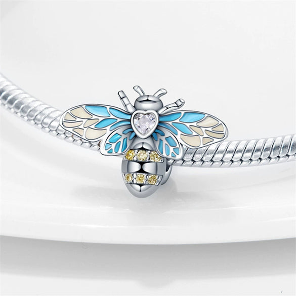 Diy Jewelry Accessories Butterfly Dragonfly Bee Owl Charm Beads Copper Silver Plated Dripping Oil Original Design Animals Style