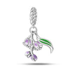 Diy Jewelry Accessories Charm Beads Bracelet 925 Silver Plated With Dripping Oil Treatment And Plant Flowers Design