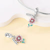 Diy Jewelry Accessories Charm Beads Bracelet 925 Silver Plated With Dripping Oil Treatment And Plant Flowers Design