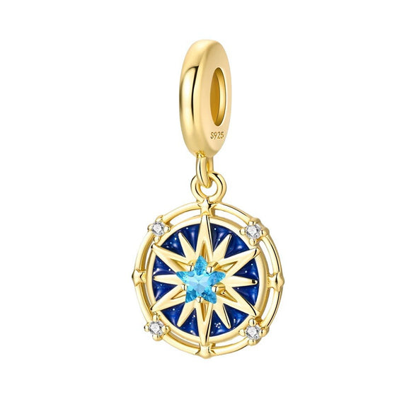 Diy Jewelry Accessories Charm Beads 925 Silver White Copper Plated Dripping Oil Magic Star Plate Style