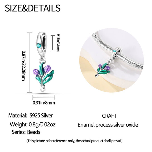 Diy Jewelry Accessories Charm Bracelet 225 Silver Tulip Dripping Oil