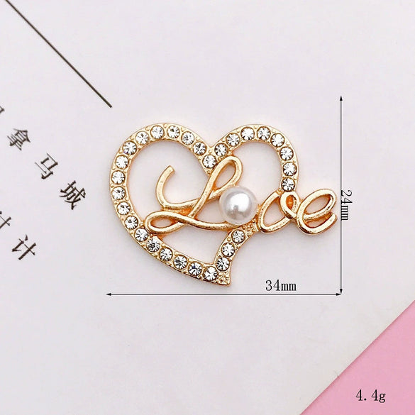 Diy Jewelry Accessories Clogs Pearl Bracelet Decorative Material With Butterfly Little Bear Love Pattern Zinc Alloy Handmade