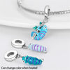 Diy Jewelry Accessories Copper Silver Plated Magic Color Chameleon Charm Bead Pendant For Bracelet And Necklace With Dripping Oil Design