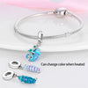 Diy Jewelry Accessories Copper Silver Plated Magic Color Chameleon Charm Bead Pendant For Bracelet And Necklace With Dripping Oil Design